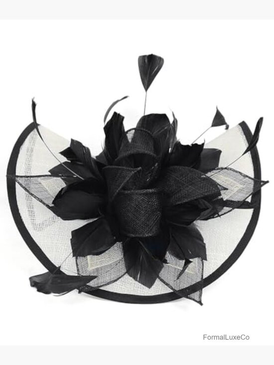 Sinamay Fascinator Hat Floral Feather Pillbox Derby Church Tea Party Wedding